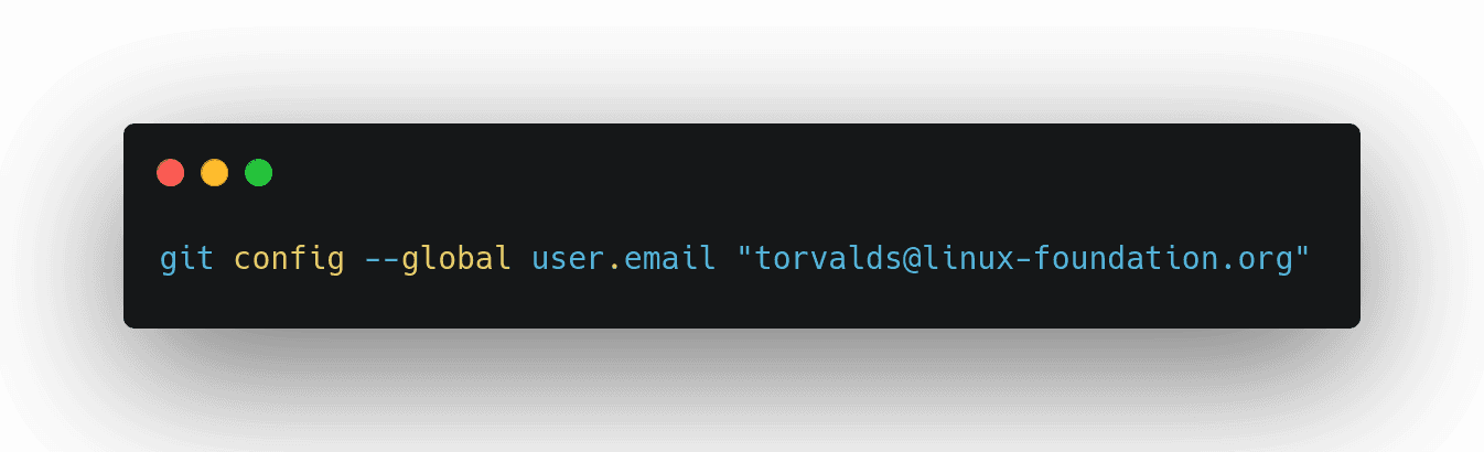 git config --global user.email