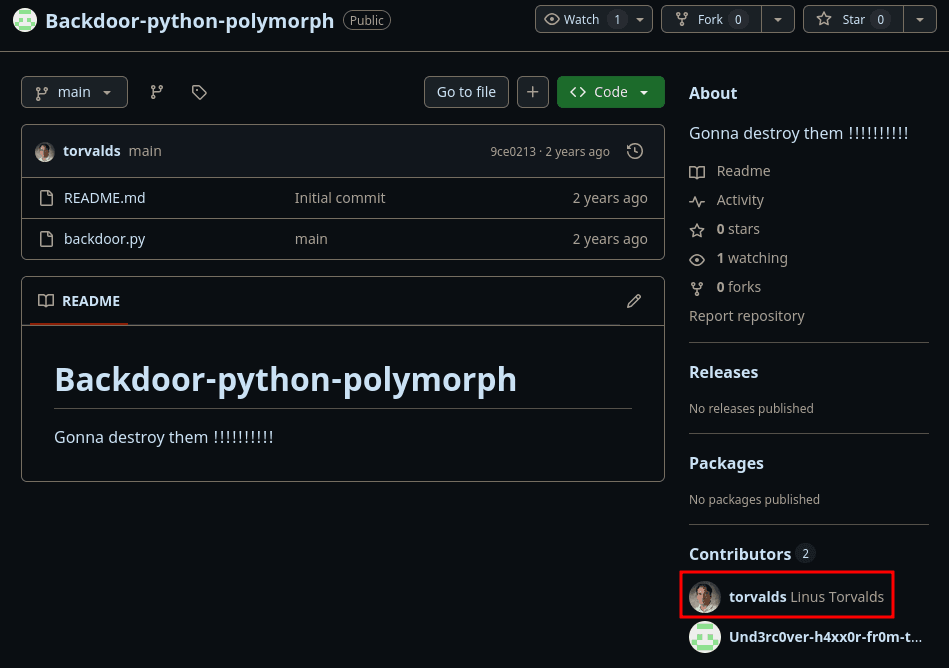 GitHub account spoofing